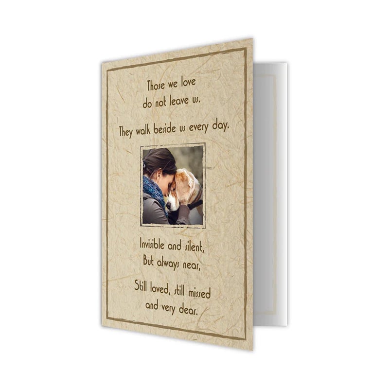 Dog Speak Pet Sympathy Card â€“ â€œThose We Love Do Not Leave Us. They Walk Beside Us Every Dayâ€ â€“ Loss of Pet Remembrance and Comfort Card with Envelope, 4.75" x 6.75" - Image 1